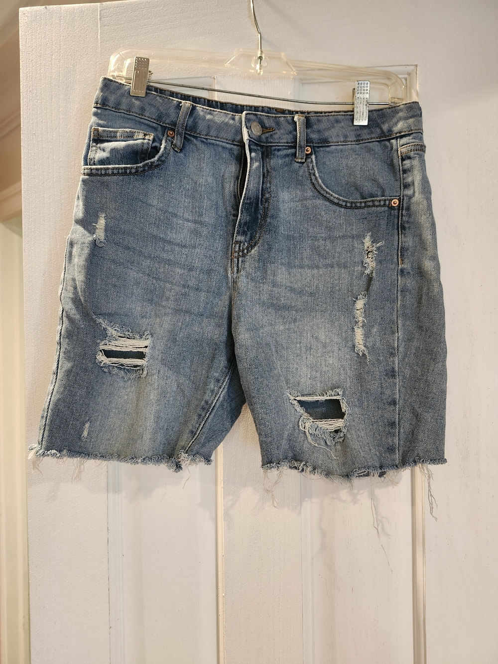 wild fable Light Blue Distressed High-Rise Jean Shorts